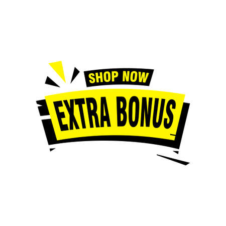 Vector Illustration Red Extra Bonus Label. Modern Web Banner Elementのイラスト素材