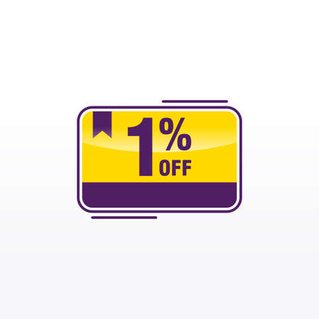 1 discount, Sales Vector badges for Labels, , Stickers, Banners, Tags, Web Stickers, New offer. Discount origami sign bannerのイラスト素材