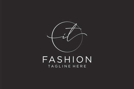 IT Feminine logo beauty monogram and elegant logo design, handwriting logo of initial signature, wedding, fashion, floral and botanical with creative template.のイラスト素材
