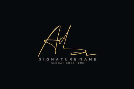 AD Letter Signature Logo Template elegant design logo Sign Symbol template vector iconのイラスト素材
