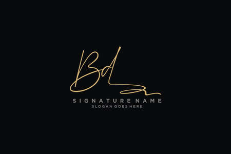 BD Letter Signature Logo Template elegant design logo Sign Symbol template vector iconのイラスト素材