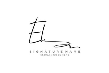 EH Letter Signature Logo Template elegant design logo Sign Symbol template vector iconのイラスト素材