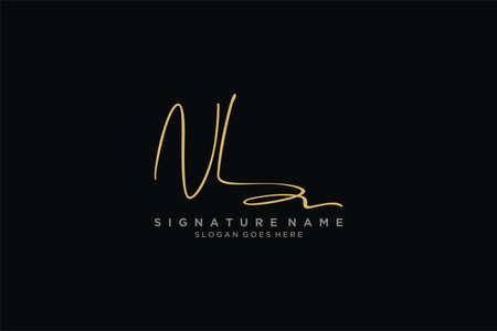 NL Letter Signature Logo Template elegant design logo Sign Symbol template vector iconのイラスト素材