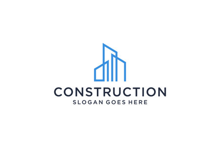 Real Estate Logo. Construction Architecture Building Logo Design Template.のイラスト素材