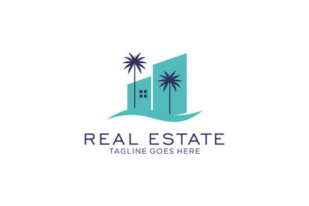 Real Estate Logo. Construction Architecture Building Logo Design Template.のイラスト素材