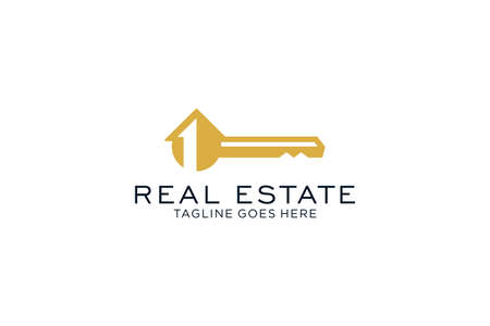 Real Estate Logo. Construction Architecture Building Logo Design Template.のイラスト素材