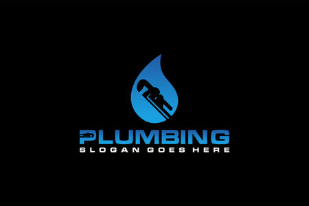 Plumbing Service Logo Template, Water Service.のイラスト素材