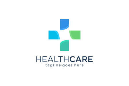 Cross Sign Medical Logo Health Symbol Pharmacy Icon. Flat Vector Logo Design Template.のイラスト素材