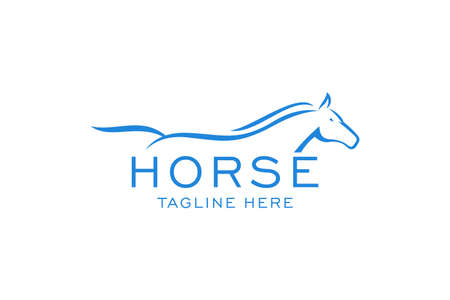 Horse Elegant Logo Symbol Vector, Simplicity Line Art.のイラスト素材