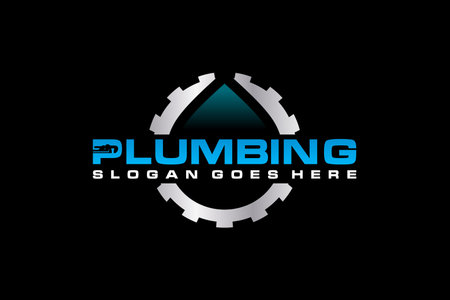 Plumbing Service Logo Template, Water Service.のイラスト素材