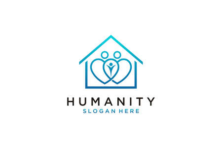 Social Humanity People Logo. Flat Vector Logo Design Templateのイラスト素材