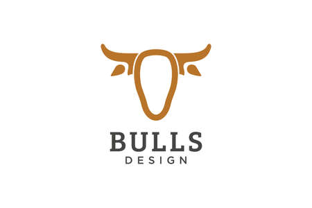 Letter O logo, Bull logo,head bull logo, monogram Logo Design Templateのイラスト素材