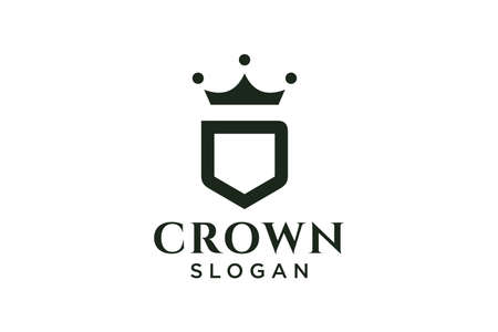 vintage crown logo and letter D symbol. Modern luxury brand element sign. Vector.のイラスト素材