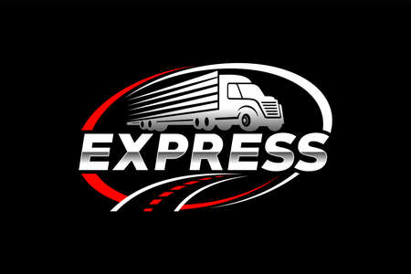 Truck silhouette abstract logo template vector. suitable for cargo logo, delivery cargo trucks, Logisticのイラスト素材