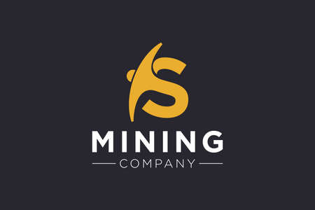 Letter S Mining logo icon design template vectorのイラスト素材