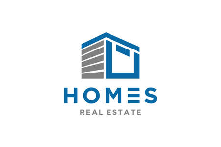 Letter U for Real Estate Remodeling Logo. Construction Architecture Building Logo Design Template.のイラスト素材