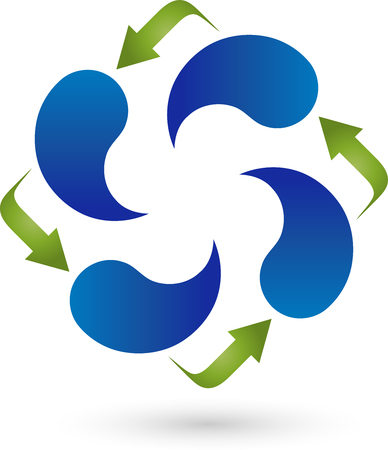 Four drops and arrows, logo, motionのイラスト素材