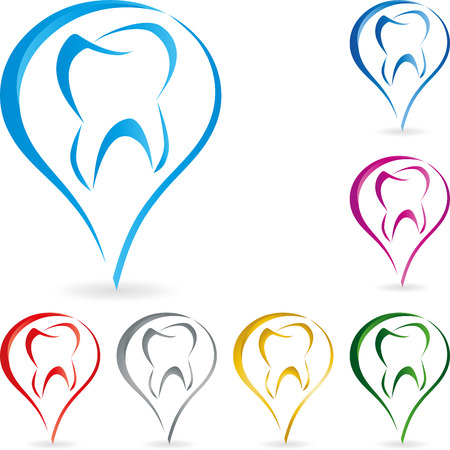 Tooth and water droplet illustration for dentist conceptのイラスト素材