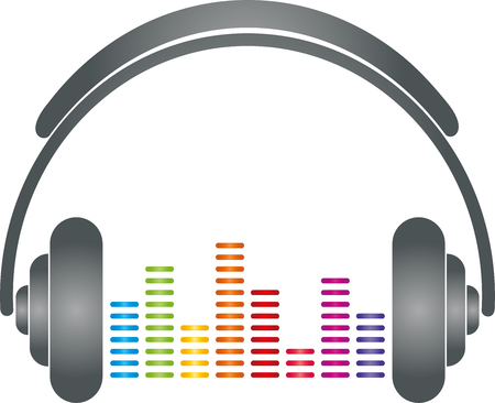 Headphones, equalizer, music logo, soundのイラスト素材