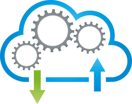 Cloud, gears, data, cloud computing, internetのイラスト素材