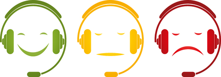 Male, Face, Headset, Smiley, Review, Supportのイラスト素材