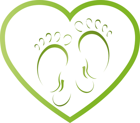 Two feet and heart, feet, heart, foot careのイラスト素材