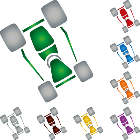 Kart, car, sport car collectionのイラスト素材