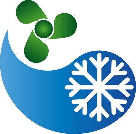 Drop with snowflake and fan, ventilationのイラスト素材