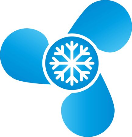 Fan and snowflake, ventilation, air conditioningのイラスト素材