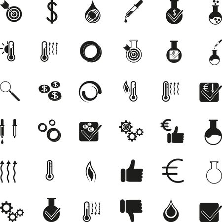 Different chemistry icons, laboratory, buttons, collectionのイラスト素材