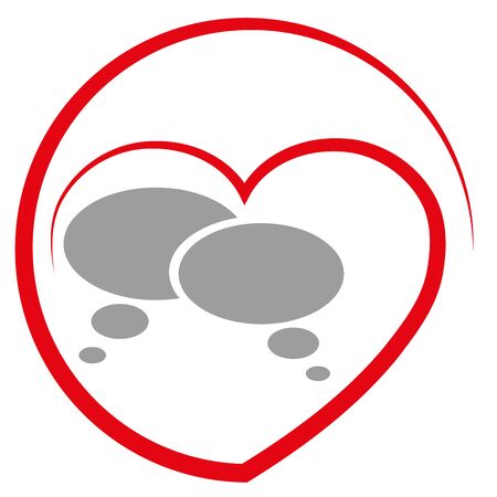 Heart, speech bubble, loveのイラスト素材