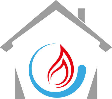 House, water and flame, plumber, plumber Iconのイラスト素材