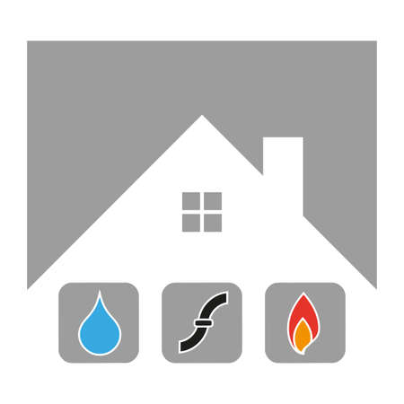 House, fire, pipes, water, plumber, plumberのイラスト素材