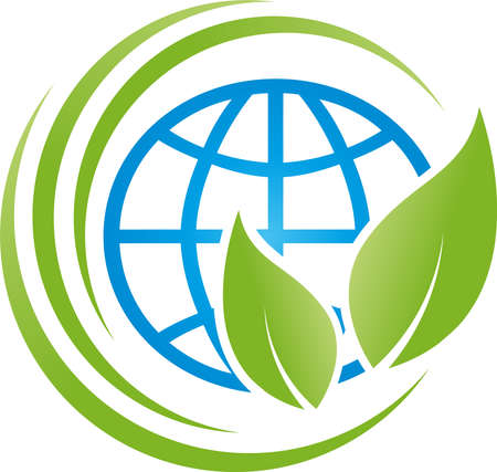 Globe and leaves, earth, ecology, environmentのイラスト素材