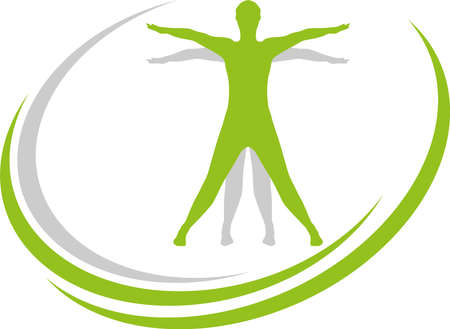 Person in motion, person, leaves, alternative practitioner, wellnessのイラスト素材