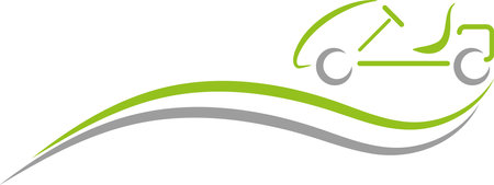 Illustration art of an electric scooter icon with isolated white backgroundのイラスト素材