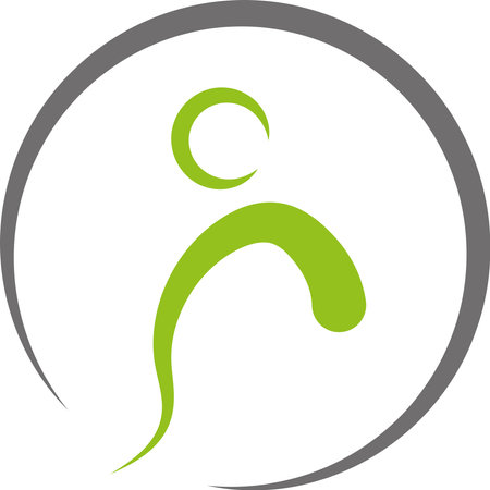 Vector illustration of a green abstract figure of a man on a white backgroundのイラスト素材