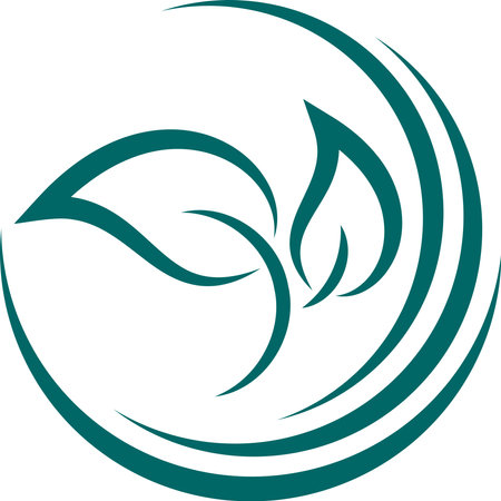 Ecology icon with leaves. Vector illustration isolated on white background.のイラスト素材