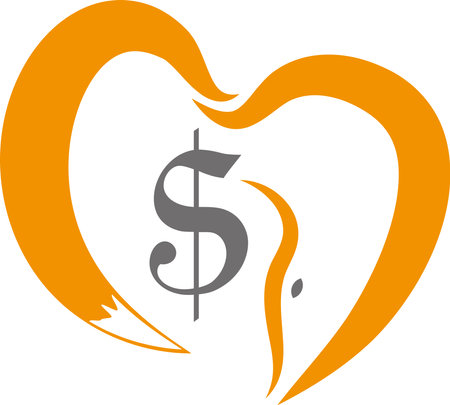 Illustration art of a tooth with dollar symbol icon on isolated backgroundのイラスト素材