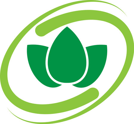 Beauty and spa icon with green leaves. Vector illustration.のイラスト素材