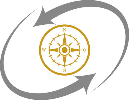 Compass icon. Navigation symbol. Map pointer. Vector illustration.のイラスト素材