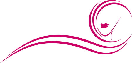 pink lips on a wavy background with a place for your textのイラスト素材