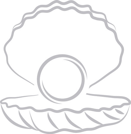 Illustration art of a mollusk shell icon with isolated backgroundのイラスト素材