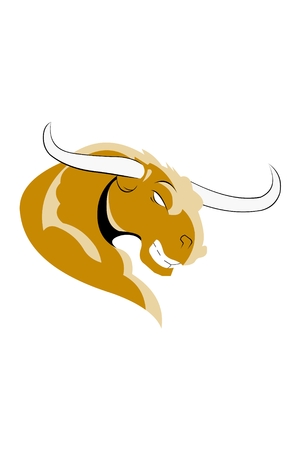 Gold Bull Head Mascotのイラスト素材