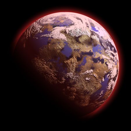 earth planet in deep spaceの写真素材