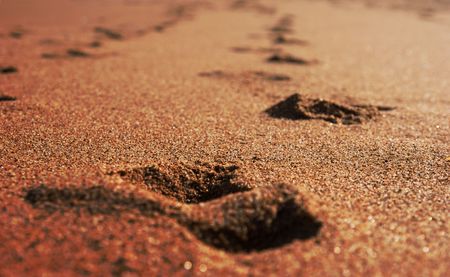 Golden sand on sunny beach of atlantic oceanの写真素材