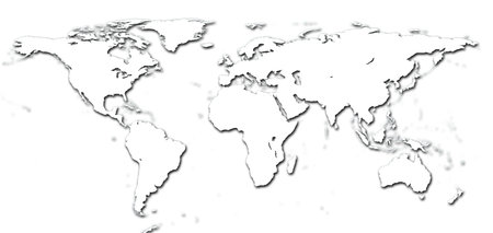 Real detail world map of continents.の写真素材