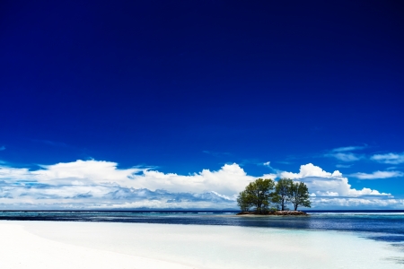 La Digue island, Seychelles. The island of dreams for a rest and relaxation. White coral beach sand. A heavenly place.の写真素材