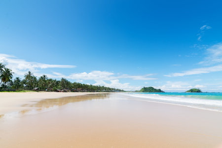 One of the most famous beaches in the Philippine Islands. Sea, sand, palm trees.の写真素材