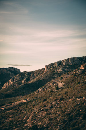 Sunset in a mountainの写真素材